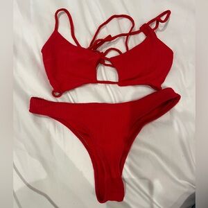 Frankie’s Bikinis Red Swimsuit